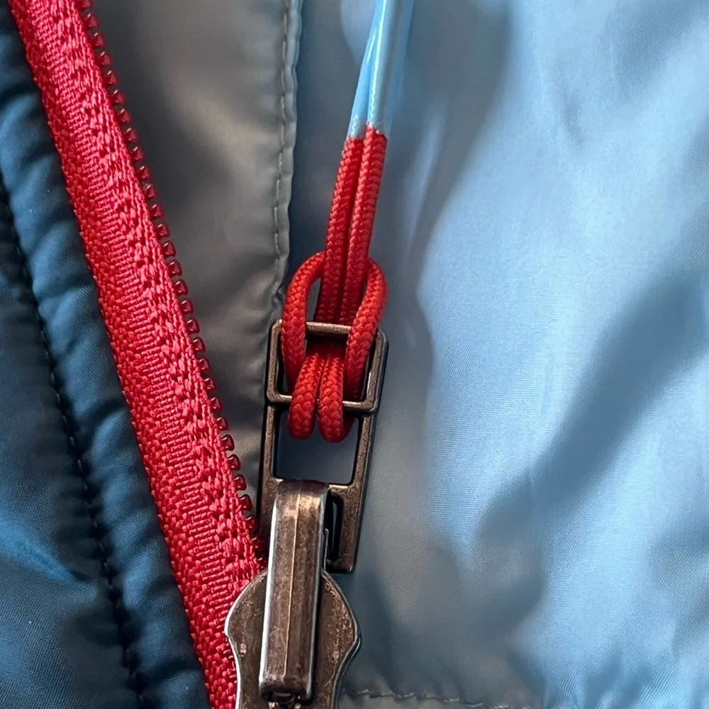 Cotopaxi Multi-blues Reversible Hooded Puffer Vest - Picture 6 of 11